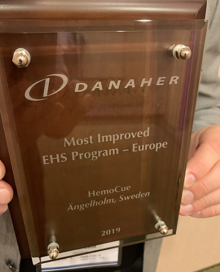 Danaher Award 2019 Most Improved EHS Program Europe 